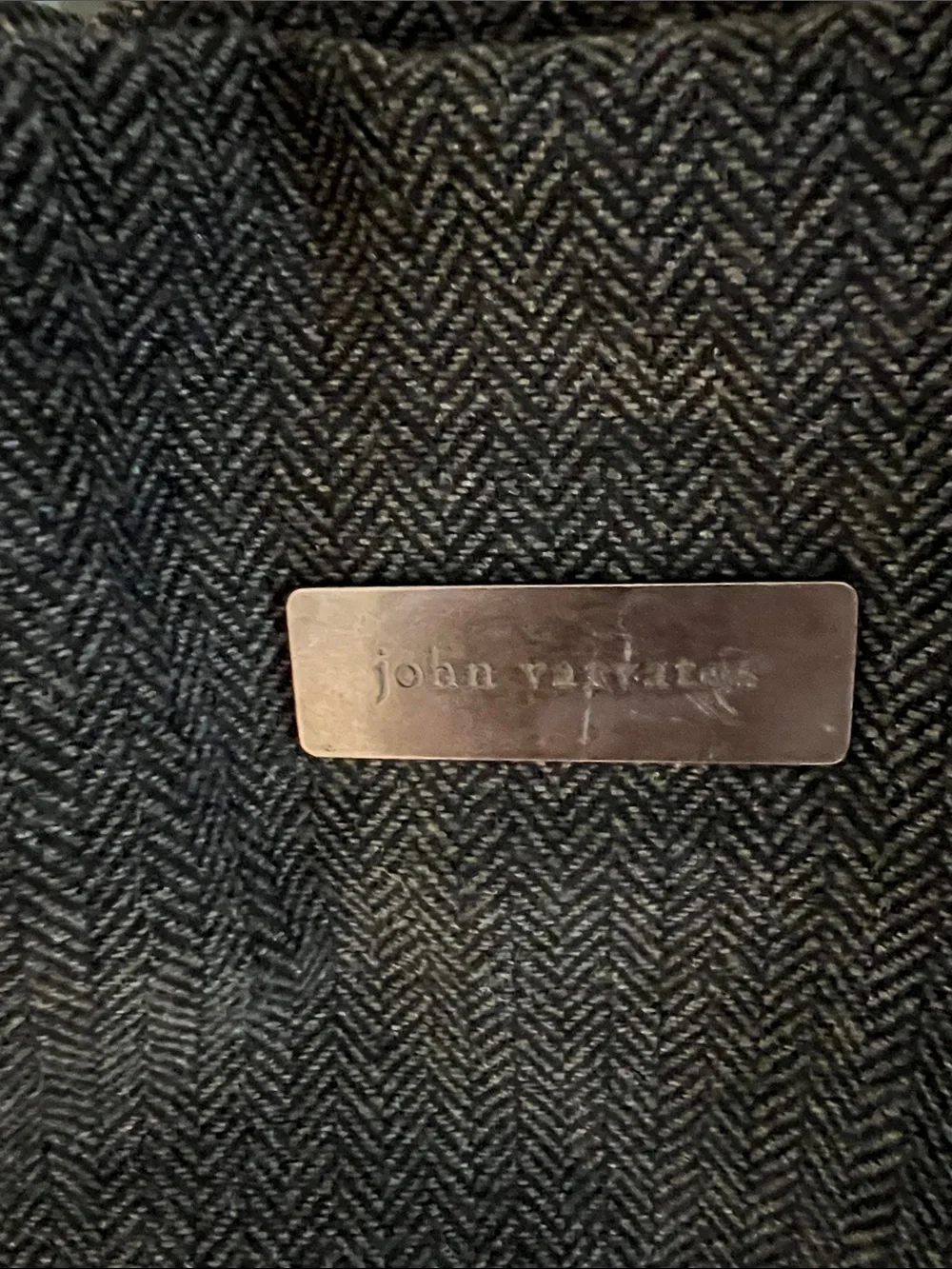 John Varvatos Charcoal Herringbone Travel Bag